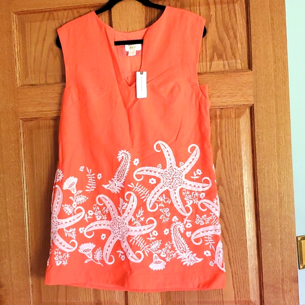 Maeve by Anthropologie dress. Size 6. Beautiful orange, with exquisite details.